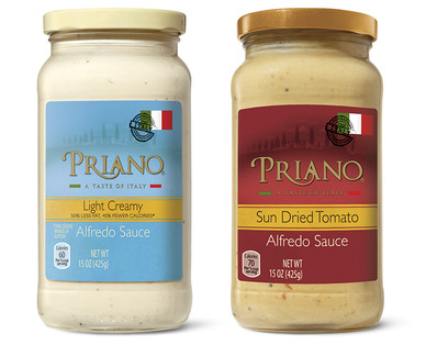Priano Light or Sun Dried Tomato Alfredo Sauce