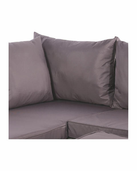 Grey & Anthracite Rattan Corner Sofa