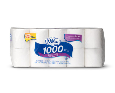 Willow 20 Roll 1000-Count Bath Tissue