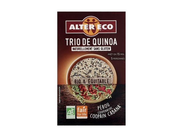 Bjorg trio de quinoa Alter Eco