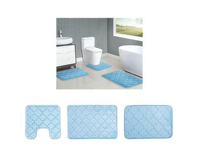 Huntington Home 3-Piece Memory Foam Bath Mat Set