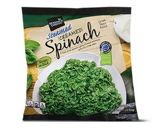 Season's Choice 
 Steamable Creamed Spinach or Brussels Sprouts with Butter