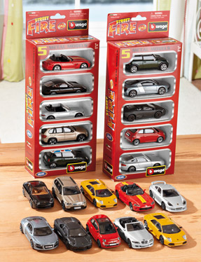 5 voitures miniatures