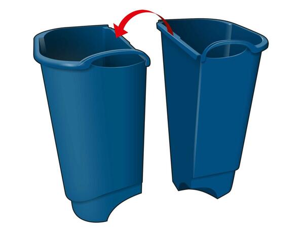 Poubelle à double compartiment en plastique recyclé