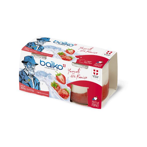 BAÏKO(R) 				Yaourts au lait de Savoie sur lit de fraise