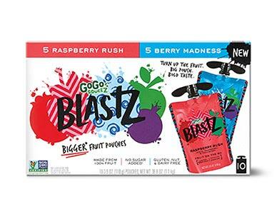 Go Go Blastz 
 Raspberry Rush and Berry Madness Applesauce Squeezies
