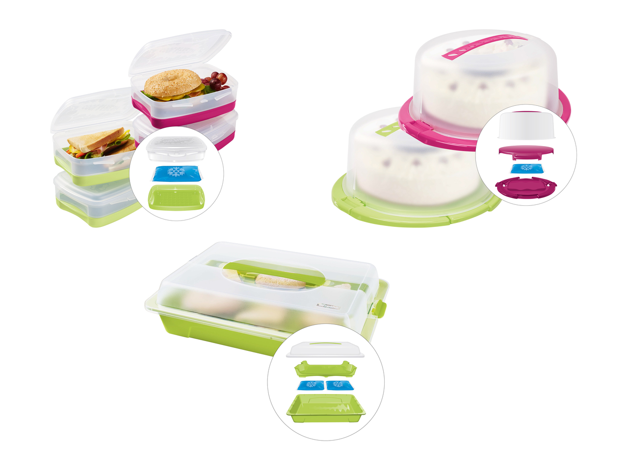 Contenitore icebox per snack/ per torte/ per pic-nic