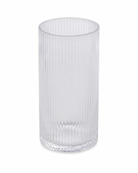 Clear Ribbed Glass Vase 2 Pack