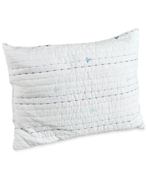 Blue Embroidered Cushion