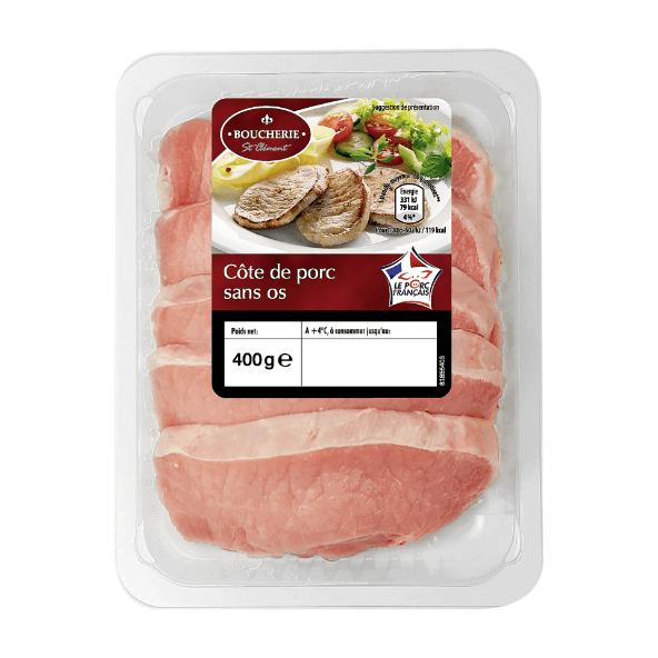 Côtes de porc sans os