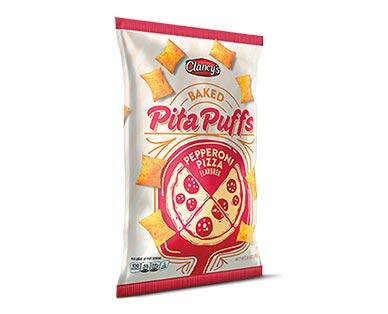 Clancy's 
 Cheese or Pepperoni Pizza Flavored Pita Puffs
