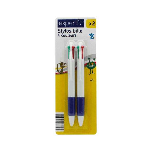 EXPERTIZ(R) 				2 stylos-bille 4 couleurs
