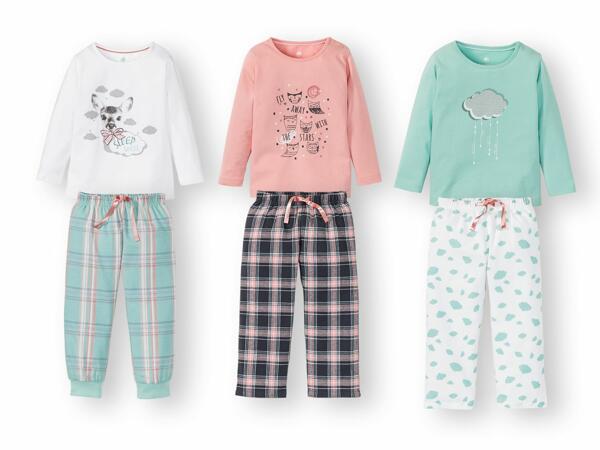Pijama manga y pantalón largo rosado infantil