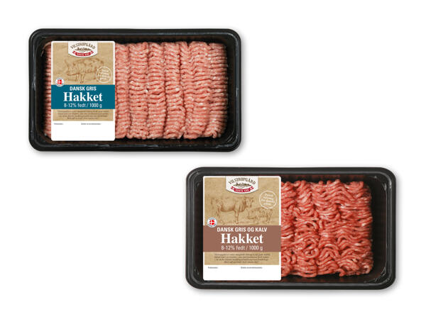 Dansk hakket grisekød eller grise- og kalvekød
