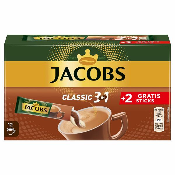 JACOBS(R) Kaffeesticks 10 + 2 gratis 216 g