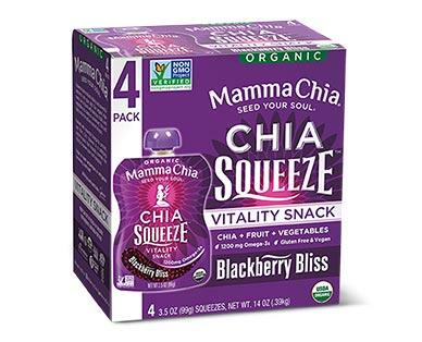 Mamma Chia 
 Blackberry Bliss or Wild Raspberry Chia Squeeze